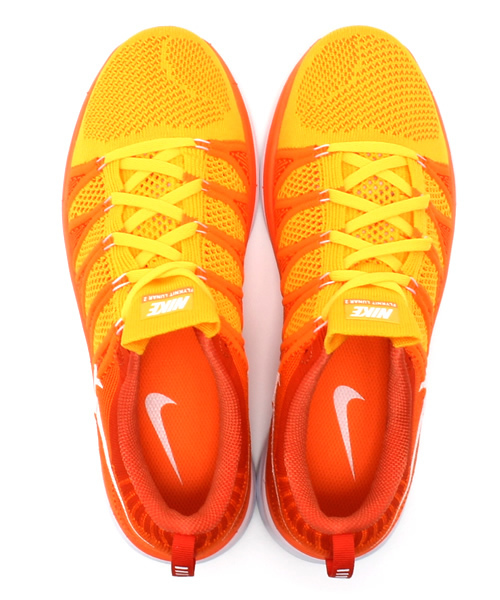 NIKE（ナイキ）の「ナイキ フライニット ルナ NIKE FLYKNIT LUNAR2 620465-800（スニーカー・メンズ・オレンジ・27.5cm/26.5cm/28.5cm/27cm/28cm/25cm/25.5cm/26cm）」の6枚目の写真