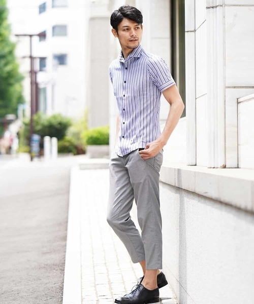 MICHEL KLEIN HOMME   （ミッシェルクランオム）の「サマーパンツ（クールマックスバーズアイ）（その他パンツ・メンズ・チャコールグレー/グレー・46/48/50）」の4枚目の写真