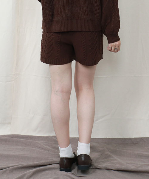 PairPair（ペアペア）の「ケーブル編みニットパンツ（その他パンツ・レディース・モカ/ブラウン系その他/ライトベージュ・FREE）」の4枚目の写真