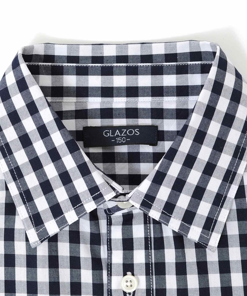 GLAZOS（グラソス）の「チェック柄ドレスシャツ（シャツ/ブラウス・キッズ・ネイビー・120cm/130cm/140cm/150cm/160cm/170cm）」の3枚目の写真