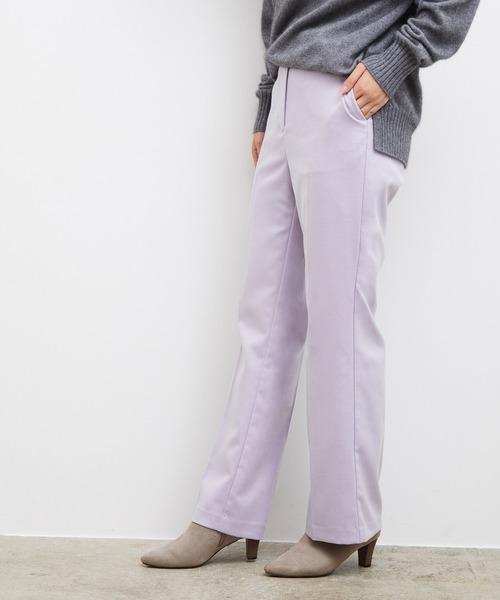 ROPE' PICNIC(ロペピクニック)の「ウール混ストレートパンツ(その他パンツ・レディース・グレー/ダークラベンダー・40/38)」の2枚目の写真