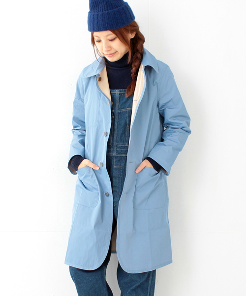 BEAMS BOY（ビームスボーイ）の「BEAMS BOY / リバーシブル ナイロンコート（ナイロンジャケット・レディース・ベージュ/ブルー/ネイビー・ONE SIZE）」の3枚目の写真