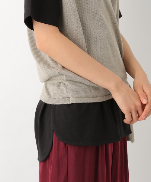 LEPSIM（レプシィム）の「ラウンドヘムロングTSS　871965（Tシャツ/カットソー・レディース・グレイッシュベージュ/ブラック/オフホワイト/ライトブルー・LARGE/MEDIUM）」の3枚目の写真