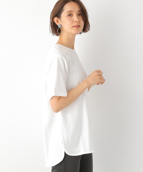 LEPSIM（レプシィム）の「ラウンドヘムロングTSS　871965（Tシャツ/カットソー・レディース・グレイッシュベージュ/ブラック/オフホワイト/ライトブルー・LARGE/MEDIUM）」の5枚目の写真