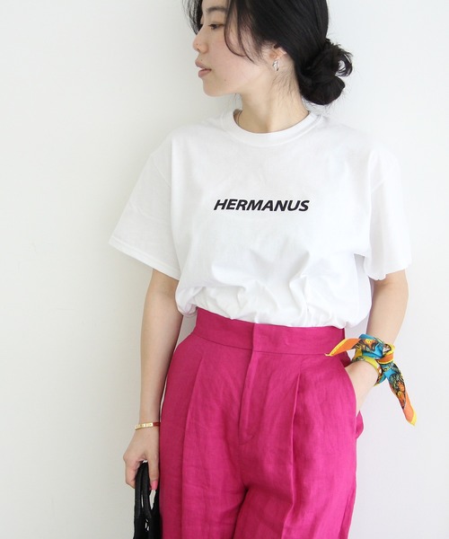 ADAM ET ROPE'(アダムエロペ)の「バンダナ付きロゴTEE (トートBAG)(Tシャツ/カットソー・レディース・イエロー/パープル系その他/レッド/オレンジ・FREE)」の3枚目の写真