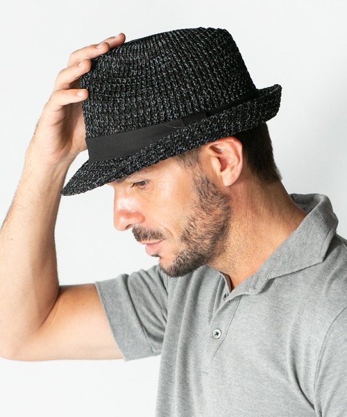 希少・ヴィンテージ■GIORGIO ARMANI 中折れハット　ブラウン STETSON 帽子 中折れハット ストローハット 麦わら帽