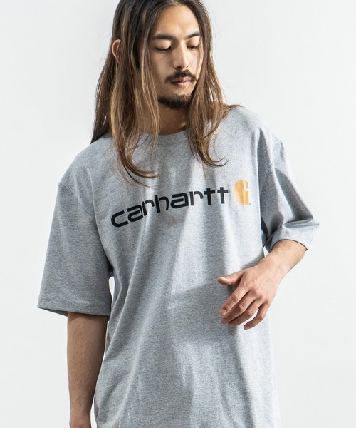 Carhartt(カーハート)の「CARHARTT カーハート プリント ロゴ ビッグT Signature Logo Short-Sleeve T-Shirt K195(Tシャツ/カットソー・メンズ・ブラック/ダークグリーン/グレー/コバルトブルー/チャコール・M/L/XL)」の3枚目の写真