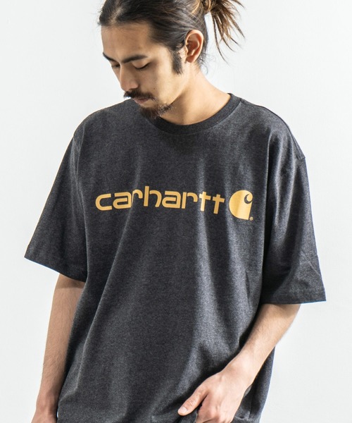Carhartt(カーハート)の「CARHARTT カーハート プリント ロゴ ビッグT Signature Logo Short-Sleeve T-Shirt K195(Tシャツ/カットソー・メンズ・ブラック/ダークグリーン/グレー/コバルトブルー/チャコール・M/L/XL)」の1枚目の写真