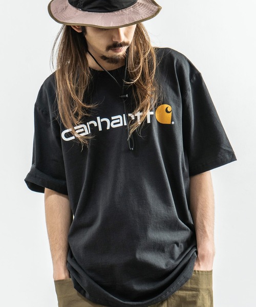 Carhartt(カーハート)の「CARHARTT カーハート プリント ロゴ ビッグT Signature Logo Short-Sleeve T-Shirt K195(Tシャツ/カットソー・メンズ・ブラック/ダークグリーン/グレー/コバルトブルー/チャコール・M/L/XL)」の2枚目の写真