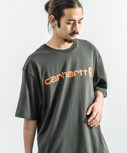Carhartt(カーハート)の「CARHARTT カーハート プリント ロゴ ビッグT Signature Logo Short-Sleeve T-Shirt K195(Tシャツ/カットソー・メンズ・ブラック/ダークグリーン/グレー/コバルトブルー/チャコール・M/L/XL)」の4枚目の写真