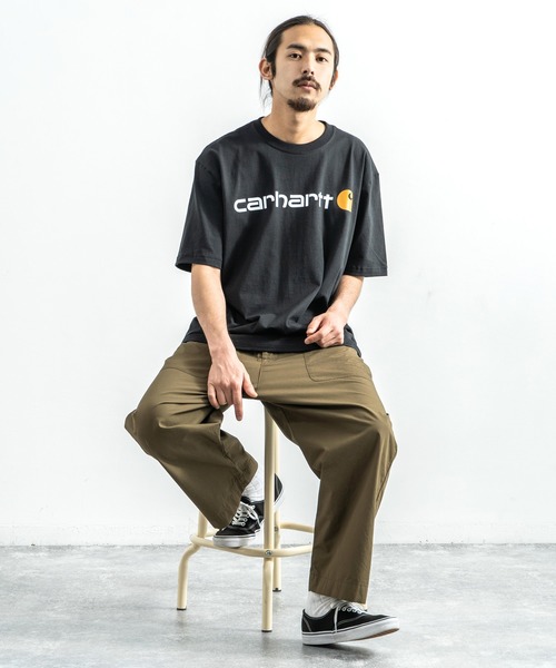 Carhartt(カーハート)の「CARHARTT カーハート プリント ロゴ ビッグT Signature Logo Short-Sleeve T-Shirt K195(Tシャツ/カットソー・メンズ・ブラック/ダークグリーン/グレー/コバルトブルー/チャコール・M/L/XL)」の8枚目の写真