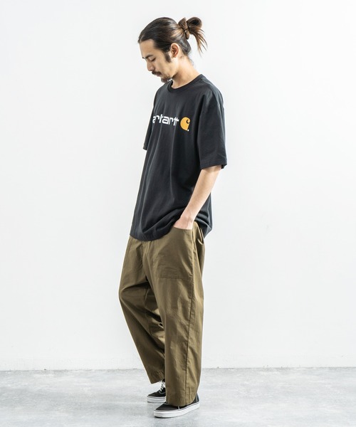 Carhartt(カーハート)の「CARHARTT カーハート プリント ロゴ ビッグT Signature Logo Short-Sleeve T-Shirt K195(Tシャツ/カットソー・メンズ・ブラック/ダークグリーン/グレー/コバルトブルー/チャコール・M/L/XL)」の10枚目の写真