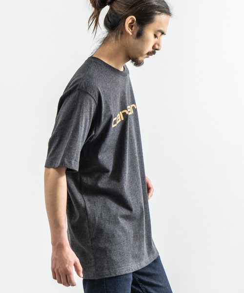 Carhartt(カーハート)の「CARHARTT カーハート プリント ロゴ ビッグT Signature Logo Short-Sleeve T-Shirt K195(Tシャツ/カットソー・メンズ・ブラック/ダークグリーン/グレー/コバルトブルー/チャコール・M/L/XL)」の6枚目の写真