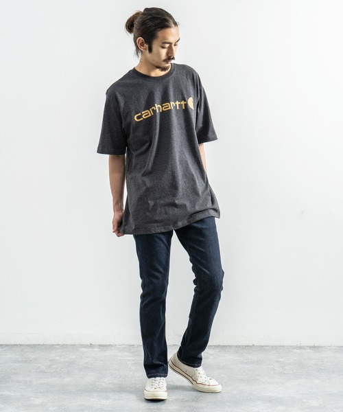 Carhartt(カーハート)の「CARHARTT カーハート プリント ロゴ ビッグT Signature Logo Short-Sleeve T-Shirt K195(Tシャツ/カットソー・メンズ・ブラック/ダークグリーン/グレー/コバルトブルー/チャコール・M/L/XL)」の15枚目の写真