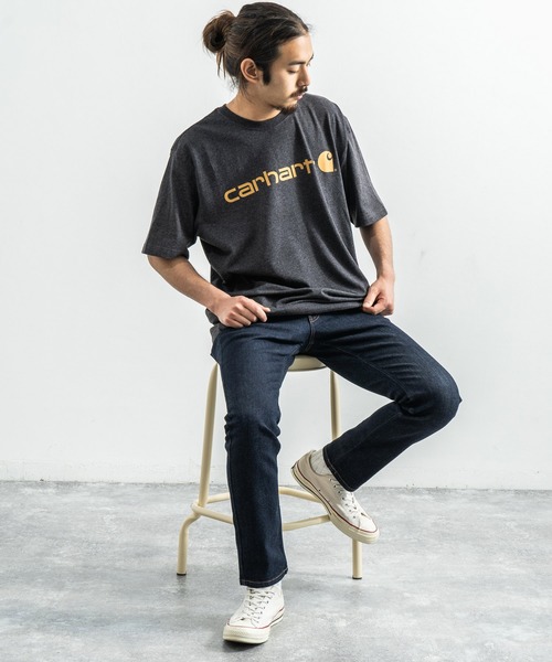 Carhartt(カーハート)の「CARHARTT カーハート プリント ロゴ ビッグT Signature Logo Short-Sleeve T-Shirt K195(Tシャツ/カットソー・メンズ・ブラック/ダークグリーン/グレー/コバルトブルー/チャコール・M/L/XL)」の9枚目の写真