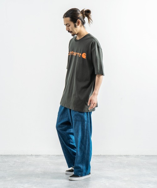 Carhartt(カーハート)の「CARHARTT カーハート プリント ロゴ ビッグT Signature Logo Short-Sleeve T-Shirt K195(Tシャツ/カットソー・メンズ・ブラック/ダークグリーン/グレー/コバルトブルー/チャコール・M/L/XL)」の11枚目の写真