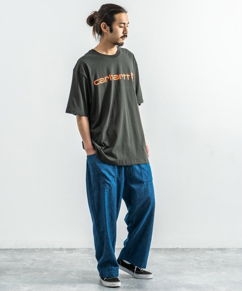 Carhartt(カーハート)の「CARHARTT カーハート プリント ロゴ ビッグT Signature Logo Short-Sleeve T-Shirt K195(Tシャツ/カットソー・メンズ・ブラック/ダークグリーン/グレー/コバルトブルー/チャコール・M/L/XL)」の13枚目の写真