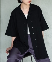 Aunt Marie's | AUNT MARIE'S ダブルボタンオープンカラーハーフスリーブシャツ(シャツ/ブラウス)