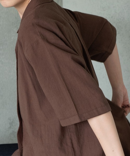 Aunt Marie's(アントマリーズ)の「ダブルボタンオープンカラーハーフスリーブシャツ/AUNT MARIE'S(シャツ/ブラウス・レディース・ブラック/ブラウン・FREE)」の20枚目の写真