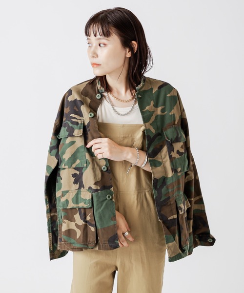 ROTHCO(ロスコ)の「ROTHCO-ロスコ- ミリタリーノーカラーブルゾン(ミリタリージャケット・レディース・カーキ/オリーブ/カモフラージュ・S)」の3枚目の写真