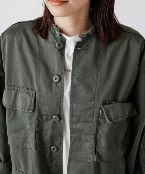 ROTHCO(ロスコ)の「ROTHCO-ロスコ- ミリタリーノーカラーブルゾン(ミリタリージャケット・レディース・カーキ/オリーブ/カモフラージュ・S)」の13枚目の写真