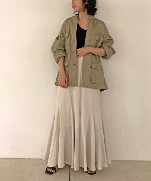 ROTHCO(ロスコ)の「ROTHCO-ロスコ- ミリタリーノーカラーブルゾン(ミリタリージャケット・レディース・カーキ/オリーブ/カモフラージュ・S)」の5枚目の写真