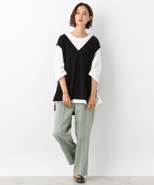 LEPSIM（レプシィム）の「UVワイドBIG-T　892445（Tシャツ/カットソー・レディース・オフホワイト/ピンクベージュ/グレイッシュベージュ/ブラック・FREE）」の5枚目の写真
