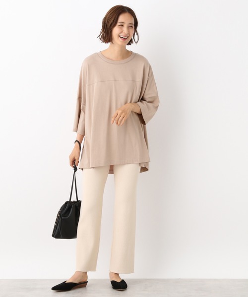 LEPSIM（レプシィム）の「UVワイドBIG-T　892445（Tシャツ/カットソー・レディース・オフホワイト/ピンクベージュ/グレイッシュベージュ/ブラック・FREE）」の9枚目の写真