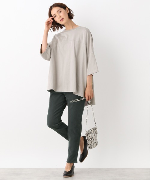 LEPSIM（レプシィム）の「UVワイドBIG-T　892445（Tシャツ/カットソー・レディース・オフホワイト/ピンクベージュ/グレイッシュベージュ/ブラック・FREE）」の7枚目の写真