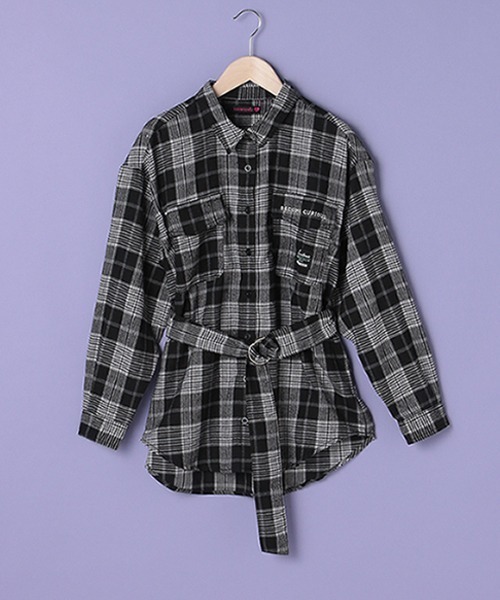 セール ベルトつきチェックシャツジャケット シャツ ブラウス Lovetoxic ラブトキシック のファッション通販 Zozotown