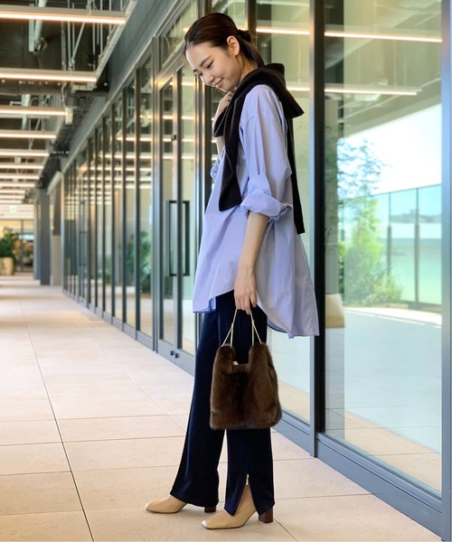 AP STUDIO 麻 リネンコットン ストライプシャツ オーバー