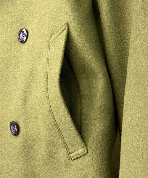 Beno（ビーノ）の「ウーリーテック ビッグシルエット ショート トレンチ ブルゾン（トレンチコート・メンズ・オリーブ/ブルーグレー/グレイッシュベージュ/ブラック/ブラウン・M/L）」の14枚目の写真