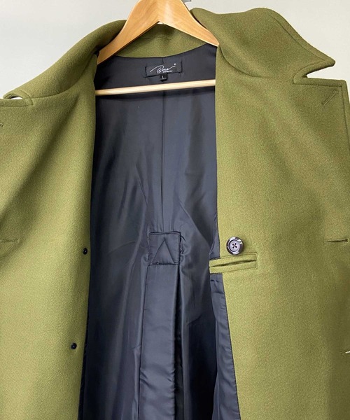 Beno（ビーノ）の「ウーリーテック ビッグシルエット ショート トレンチ ブルゾン（トレンチコート・メンズ・オリーブ/ブルーグレー/グレイッシュベージュ/ブラック/ブラウン・M/L）」の20枚目の写真
