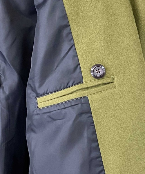 Beno（ビーノ）の「ウーリーテック ビッグシルエット ショート トレンチ ブルゾン（トレンチコート・メンズ・オリーブ/ブルーグレー/グレイッシュベージュ/ブラック/ブラウン・M/L）」の18枚目の写真
