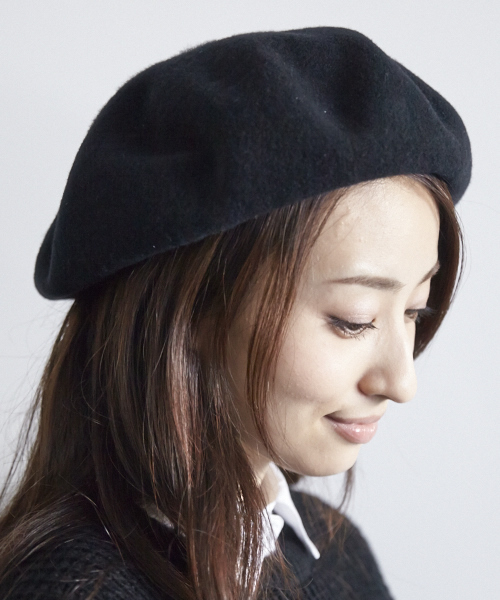KIJIMA TAKAYUKI(キジマ タカユキ)の「KIJIMA TAKAYUKI ベレー帽(ハンチング/ベレー帽・レディース・ブラック/ライトグレー/ブルー・FREE)」の2枚目の写真