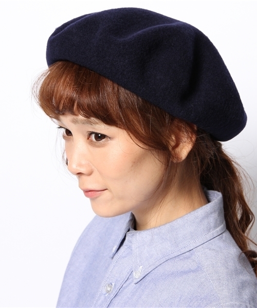 KIJIMA TAKAYUKI(キジマ タカユキ)の「KIJIMA TAKAYUKI ベレー帽(ハンチング/ベレー帽・レディース・ブラック/ライトグレー/ブルー・FREE)」の6枚目の写真