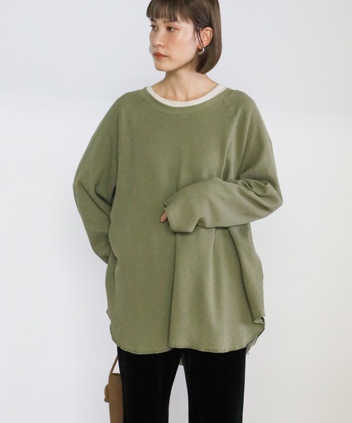 select MOCA(セレクトモカ)の「バックデザインワッフルラウンドトップス(Tシャツ/カットソー・レディース・オリーブ/ライトベージュ/チャコール・FREE)」の15枚目の写真