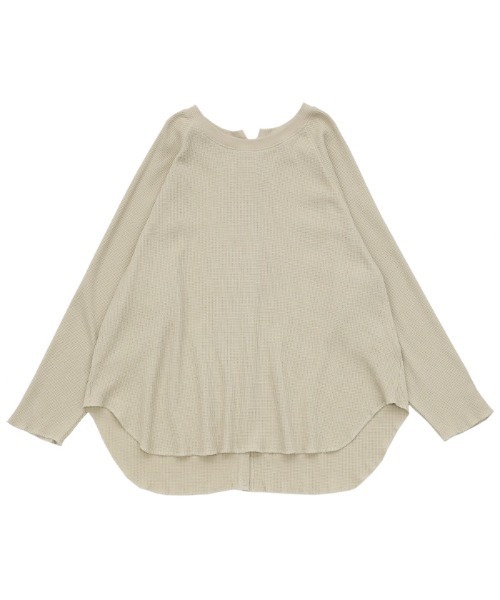 select MOCA(セレクトモカ)の「バックデザインワッフルラウンドトップス(Tシャツ/カットソー・レディース・オリーブ/ライトベージュ/チャコール・FREE)」の21枚目の写真
