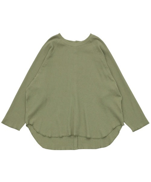 select MOCA(セレクトモカ)の「バックデザインワッフルラウンドトップス(Tシャツ/カットソー・レディース・オリーブ/ライトベージュ/チャコール・FREE)」の22枚目の写真