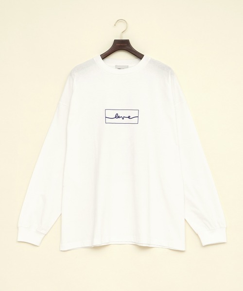 EMMA CLOTHES（エマクローズ）の「ビッグシルエット コットン天竺イラストデザインL/Sカットソー(EMMA CLOTHES - love/yourself by moving)（Tシャツ/カットソー・メンズ・ブラック系その他/パープル系その他2/ホワイト系その他/パープル系その他/ホワイト系その他2/ブラック系その他2・L/M）」の7枚目の写真
