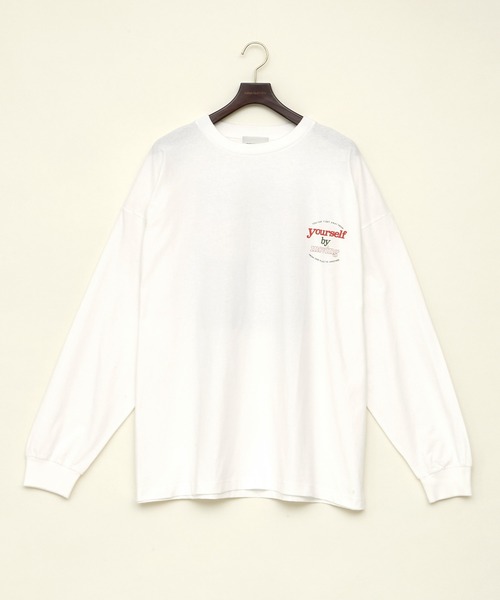 EMMA CLOTHES（エマクローズ）の「ビッグシルエット コットン天竺イラストデザインL/Sカットソー(EMMA CLOTHES - love/yourself by moving)（Tシャツ/カットソー・メンズ・ブラック系その他/パープル系その他2/ホワイト系その他/パープル系その他/ホワイト系その他2/ブラック系その他2・L/M）」の9枚目の写真