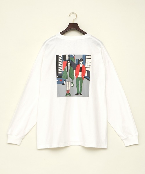 EMMA CLOTHES（エマクローズ）の「ビッグシルエット コットン天竺イラストデザインL/Sカットソー(EMMA CLOTHES - love/yourself by moving)（Tシャツ/カットソー・メンズ・ブラック系その他/パープル系その他2/ホワイト系その他/パープル系その他/ホワイト系その他2/ブラック系その他2・L/M）」の10枚目の写真