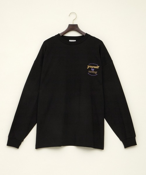 EMMA CLOTHES（エマクローズ）の「ビッグシルエット コットン天竺イラストデザインL/Sカットソー(EMMA CLOTHES - love/yourself by moving)（Tシャツ/カットソー・メンズ・ブラック系その他/パープル系その他2/ホワイト系その他/パープル系その他/ホワイト系その他2/ブラック系その他2・L/M）」の11枚目の写真
