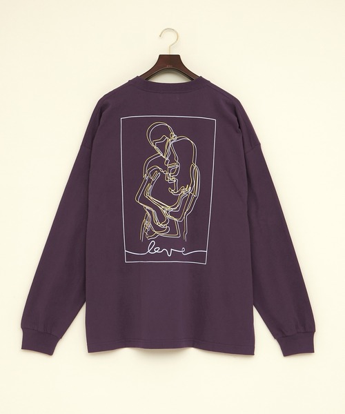 EMMA CLOTHES（エマクローズ）の「ビッグシルエット コットン天竺イラストデザインL/Sカットソー(EMMA CLOTHES - love/yourself by moving)（Tシャツ/カットソー・メンズ・ブラック系その他/パープル系その他2/ホワイト系その他/パープル系その他/ホワイト系その他2/ブラック系その他2・L/M）」の14枚目の写真