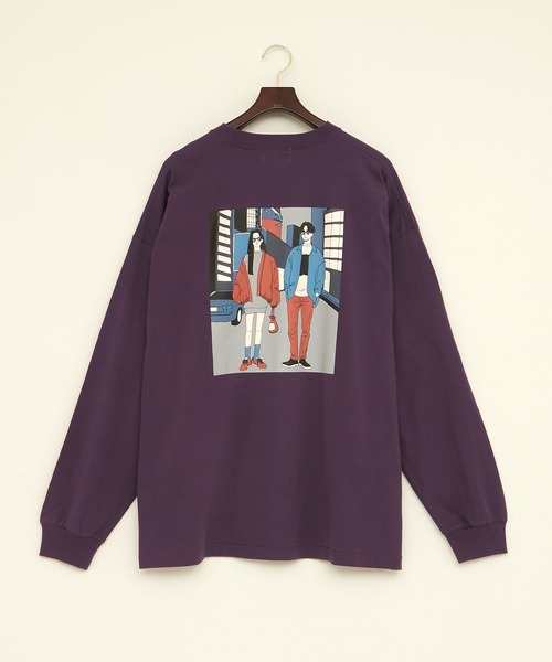 EMMA CLOTHES（エマクローズ）の「ビッグシルエット コットン天竺イラストデザインL/Sカットソー(EMMA CLOTHES - love/yourself by moving)（Tシャツ/カットソー・メンズ・ブラック系その他/パープル系その他2/ホワイト系その他/パープル系その他/ホワイト系その他2/ブラック系その他2・L/M）」の16枚目の写真