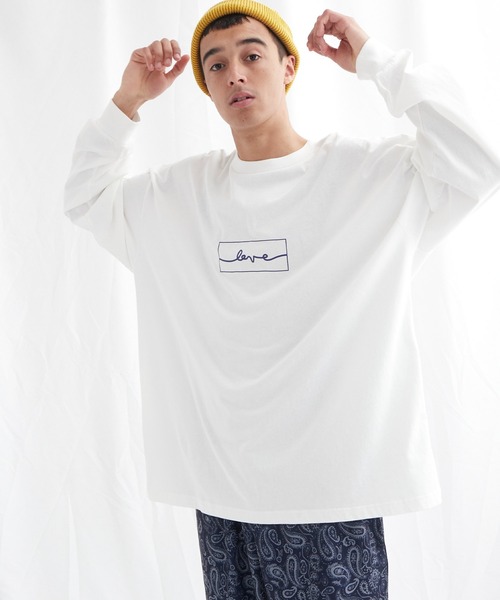EMMA CLOTHES（エマクローズ）の「ビッグシルエット コットン天竺イラストデザインL/Sカットソー(EMMA CLOTHES - love/yourself by moving)（Tシャツ/カットソー・メンズ・ブラック系その他/パープル系その他2/ホワイト系その他/パープル系その他/ホワイト系その他2/ブラック系その他2・L/M）」の21枚目の写真