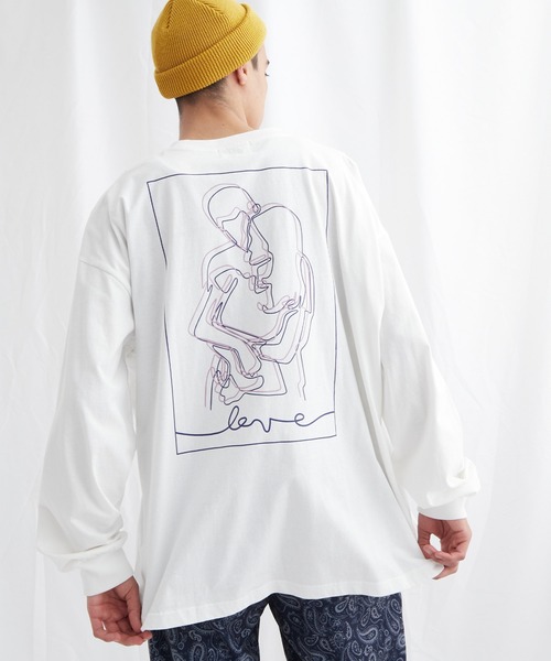 EMMA CLOTHES（エマクローズ）の「ビッグシルエット コットン天竺イラストデザインL/Sカットソー(EMMA CLOTHES - love/yourself by moving)（Tシャツ/カットソー・メンズ・ブラック系その他/パープル系その他2/ホワイト系その他/パープル系その他/ホワイト系その他2/ブラック系その他2・L/M）」の22枚目の写真