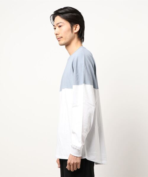 ARCHIVER（アーカイバ）の「【69】【it】ツートンロングスリーブドロップカットソー（Tシャツ/カットソー・メンズ・ホワイト/ベージュ/ブラック系その他/グレイッシュブルー/ブラック系その他2・MEDIUM/LARGE）」の6枚目の写真