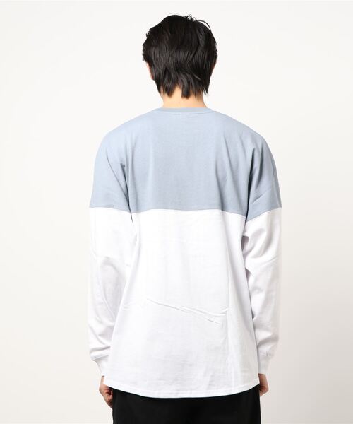 ARCHIVER（アーカイバ）の「【69】【it】ツートンロングスリーブドロップカットソー（Tシャツ/カットソー・メンズ・ホワイト/ベージュ/ブラック系その他/グレイッシュブルー/ブラック系その他2・MEDIUM/LARGE）」の7枚目の写真
