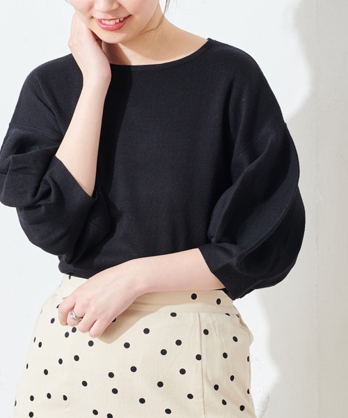 natural couture（ナチュラルクチュール）の「ボリュームバルーン袖お上品ニット（ニット/セーター・レディース・アイボリー/ラベンダー/ミント/ブラック/ベージュ・FREE）」の11枚目の写真